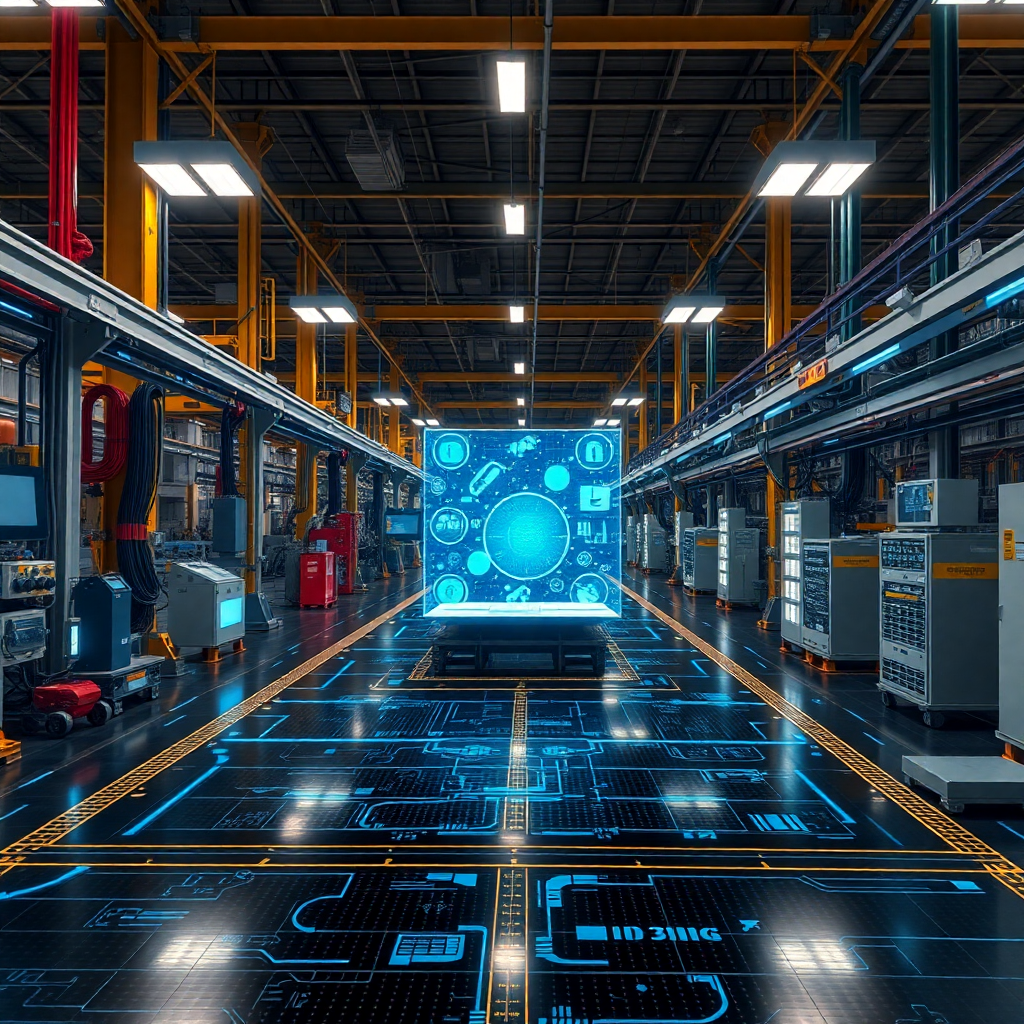 Digital twin factory floor visualization with IoT overlays